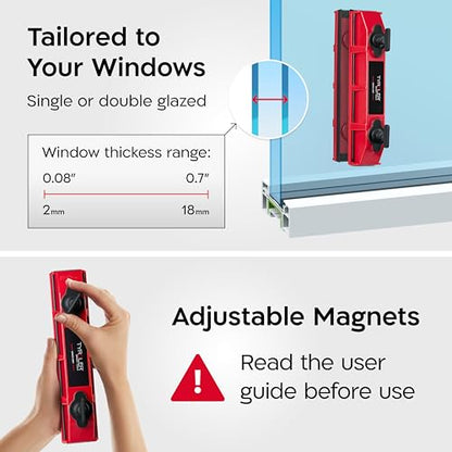 Tyroler Magnetic Window Cleaner Tool Fits Windows 0.1"-0.7" | Glider D2 AFC