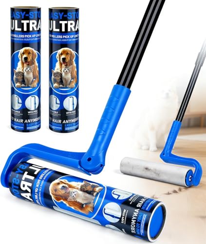10" Large Lint Roller for Pet Hair Extra Sticky, Floor Lint Rollers Long Handle with Big Lint Rollers Refills for Couch Carpets Furniture Wall Clothing Floor Cleaning, Blue - color: Blue