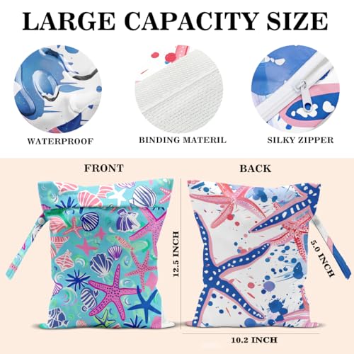 Wet Dry Bags Wet Bags Dirty Laundry Travel Bag Starfish Aesthetics Waterproof Zipper Bag for Swimsuit Travel Beach - color: Tropical