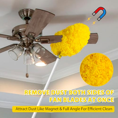 FONUNO Ceiling Fan Cleaner Duster High Ceiling Extended Fan Blade Cleaner - color: Yellow