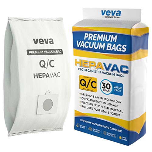 30 Pack Type Q/C 53292 HEPA Vacuum Bags for Kenmore Canister Vacuum Cleaners 5055, 50558, 53291, 53292, Series 600, 400, 200