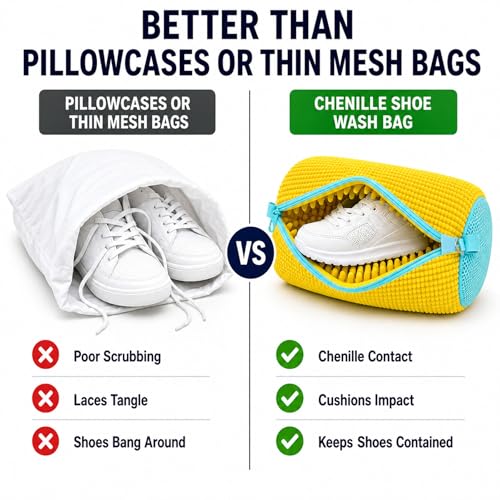 Shoe Washing Machine Bag: Shoes Come Out Clean & Protected during Washing - color: Yellow Shoe Washer Bag