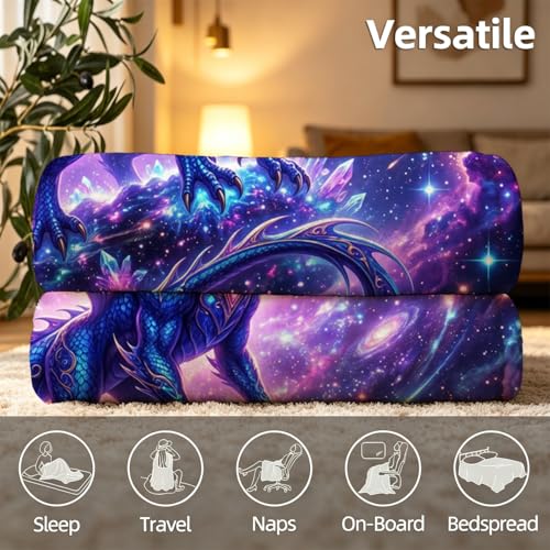 Cosmic Galaxy Dragon Blanket, Soft Flannel Fleece Throw 40" x 50" - color: Cosmic Galaxy Dragon, size: 40"x50"