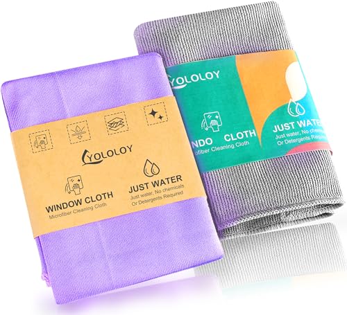 Norwεx Basic Package - Window & Enviro Cloth. Just Water - Without Leaving Streaks. for Household Enviro Dusting Cleaning Homes, Cars, Bars, Office Window Cloth Makes Cleaning a Breeze. - color: Window & Enviro Cloth (Purple & Grey）