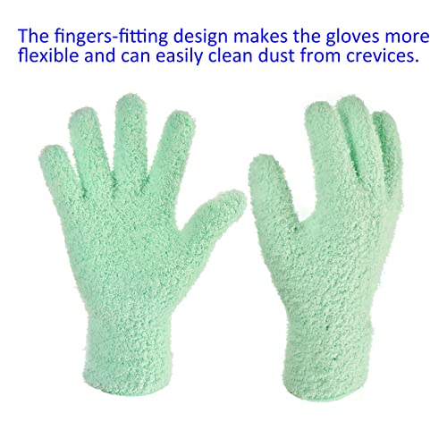 M METERXITY Dust Removal Gloves - Household Cleaning Mitts Soft & Durable, Apply to Kitchen/Garden/Room - color: Mint Green
