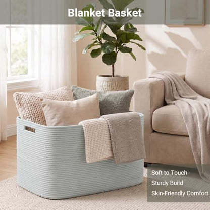 Large Laundry Basket/Hamper, 22"x17"x12", Light Grey Basket - color: Light Grey, size: 75L