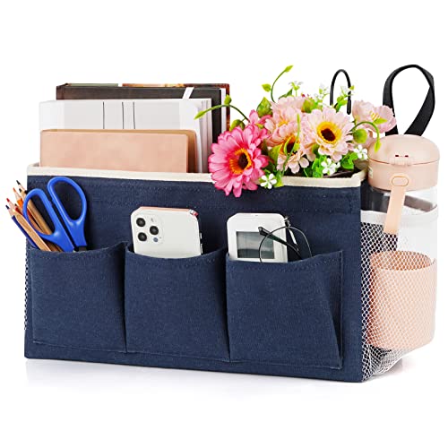 Lilithye Bedside Caddy, Bedside Storage Bag Hanging Organizer for Bunk Bed - color: 1pc Navy Blue
