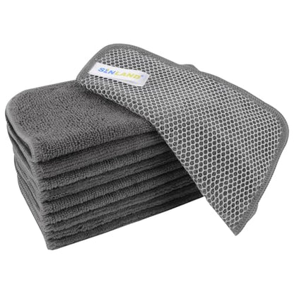 SINLAND Dish Cloth for Washing Dishes Kitchen Washcloth Cleaning Cloth - color: Grey, size: 7.87inchx7.87inch 10pack