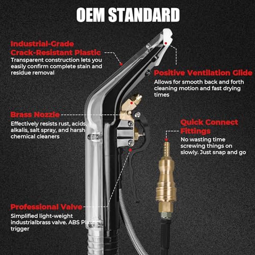 4" 1-Jet Upholstery Tool Compatible with Mytee 8400P Air Lite, Upholstery Wand for Mytee Carpet Extractors with 1/4" Quick Disconnect, Professional Cleaning Tool for Home, Auto & Commercial Use