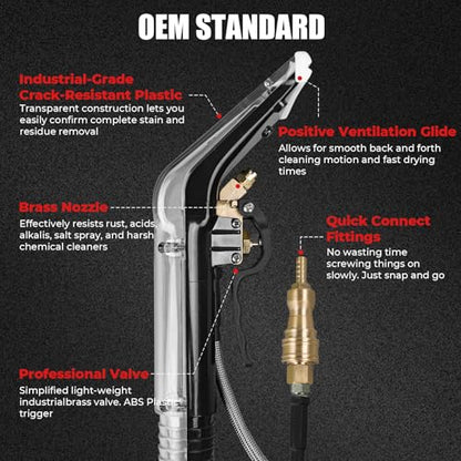 4" 1-Jet Upholstery Tool Compatible with Mytee 8400P Air Lite, Upholstery Wand for Mytee Carpet Extractors with 1/4" Quick Disconnect, Professional Cleaning Tool for Home, Auto & Commercial Use