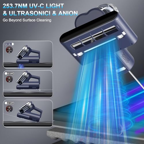 Teant Mattress Bed Vacuum Cleaner, 16 kPa Suction & 253.7nm UV-C, MV-Blue - color: Blue