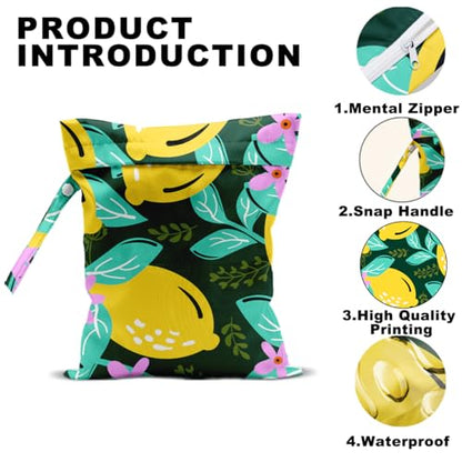2Pcs Summer Lemon Wet Bag, Plant Gifts for Women Friend, Wet Dry Bag - color: Lemon 1421