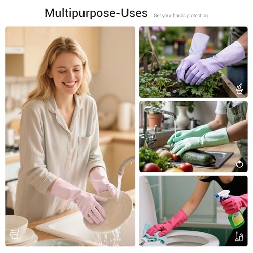 ThxToms Reusable Nitrile Dishwashing Gloves, Latex Free, 10 Mil, S - size: Small