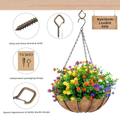 20 PCS Q-Hanger Hooks for String Lights, Ceiling Hangers for Plants & Wind Chimes, Christmas Decorations Outdoor Hooks Bronze - color: Bronze, size: 20