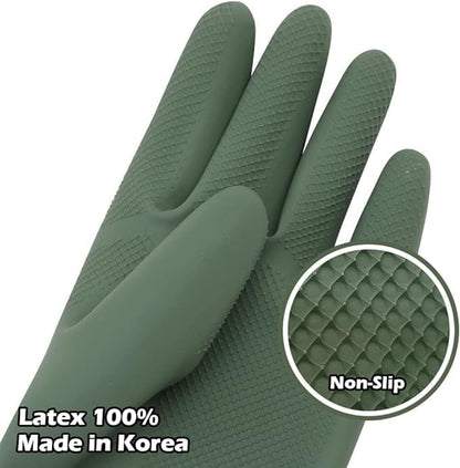 HOMSSEM Dishwashing Gloves - 2 Pairs Premium Rubber Gloves for Cleaning - Urban Gray, Green, Blue - color: Gray - X Large 2pairs