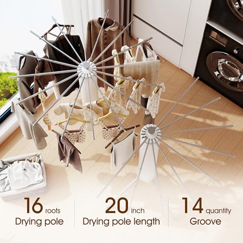 BOQORAD Tripod Clothes Drying Rack,Drying Rack Clothing Foldable,(16 Aluminium Poles),Standing Dry Racks,Laundry Drying Rack,Clothes Hanger Rack,Laundry Rack Folding,Collapsible,Retractable - style: 16 Aluminium Poles