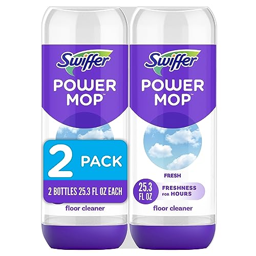 Swiffer PowerMop Liquid Floor Cleaner Refills, Solution for Power Mop, Fresh Scent, 2 Count Mopping Fluid Replacement Bottle, Spray Mops Cleaning Juice, No Bucket Needed, Multi-Surface and Wood - size: 25.35 Fl Oz (Pack of 2)