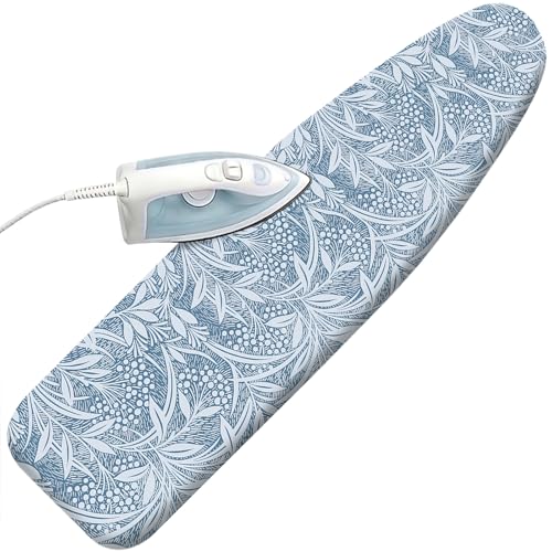 Padded Ironing Board Cover, 15 * 54 in Standard Size Ironing Board Covers, Easy Hook and Loop Fastener, Universal Fit for Standard Boards - color: Blue Grass
