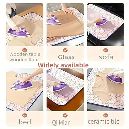 Portable Ironing Mat Blanket Heat Resistant Tabletop Ironing Pad for Countertop, Washer or Dryer, Foldable Travel Ironing Board Alternative for Small Spaces and Iron Anywhere Use