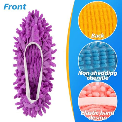 MAQIHAN 10 Mop Slippers for Floor Cleaning - 5 Pairs Microfiber Mop Socks