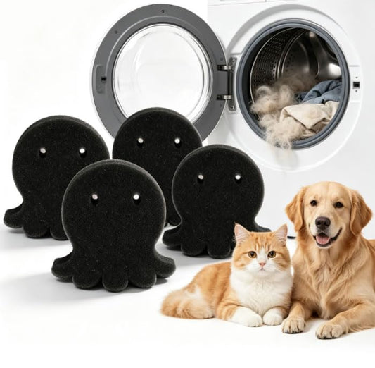 4pcs Pet Hair Remover for Laundry Reusable Dog & Cat Hair Remover Tool from Bedding, Clothing, Washing Machines