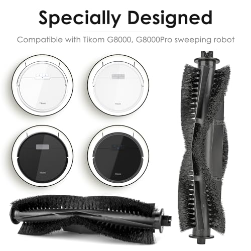 (2 Pieces) Replacement Brush Rollers Compatible with Tikom G8000 Max/ L9000/ L8000 Plus/ G8000 Robot Vacuum and Mop Combo, Replacement Parts Accessory Kit, 2 Brush Rollers - color: G8000 Rollerbrush 2pcs