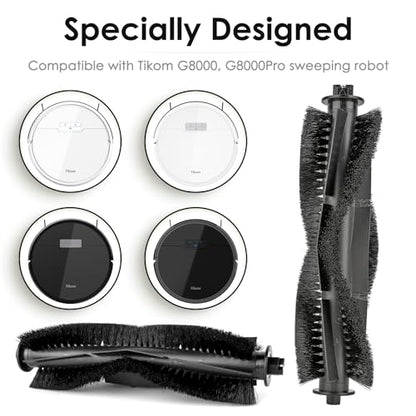 (2 Pieces) Replacement Brush Rollers Compatible with Tikom G8000 Max/ L9000/ L8000 Plus/ G8000 Robot Vacuum and Mop Combo, Replacement Parts Accessory Kit, 2 Brush Rollers - color: G8000 Rollerbrush 2pcs