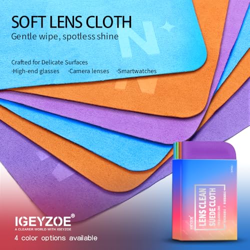 8-Pack Microfiber Lens Cleaning Cloth, Lint-Free & Scratch-Free