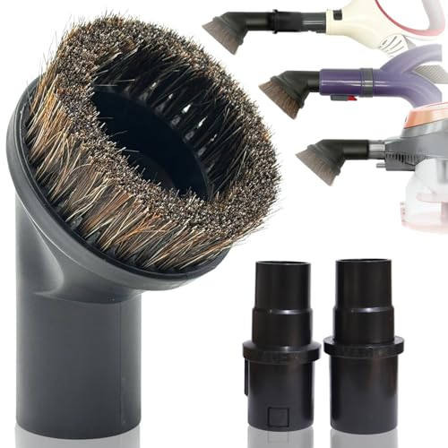 Round Horse Hair Vacuum Brush Attachment for Shark Vacuums, Compatible with Miele C1 Shark NV350 NV360 NV500 NV501 HV300 HV301 HV322 HV371 HV372 (1-3/8'' Vacuum Dusting Brush) - style: Horsehair Brush