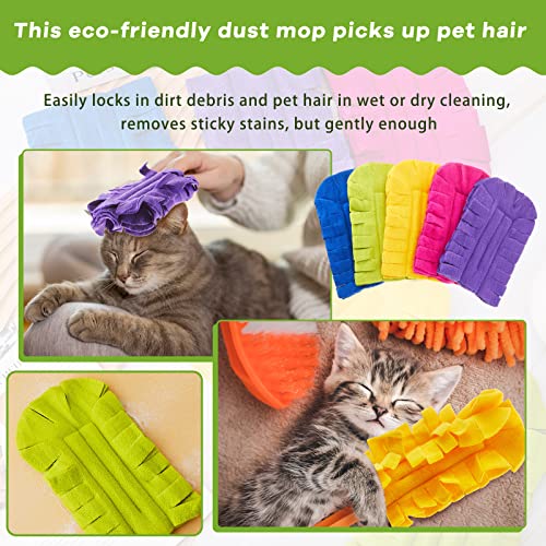 12 Pcs Reusable Duster Refills Washable Pads, Dark Color - color: Dark Color