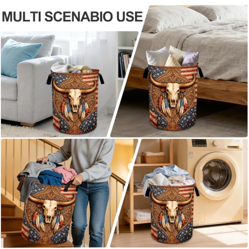 Cow Laundry Basket Waterproof Laundry Hamper Foldable Laundry Bag with Handles for Bedroom, Bathroom, Office, Clothes Storage - color: Cow