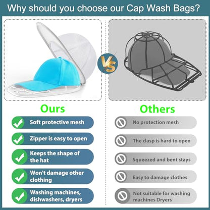 Eiito Hat Washer Cage for Washing Machine,2PCS Hat Cleaner for baseball cap - color: White 2pack