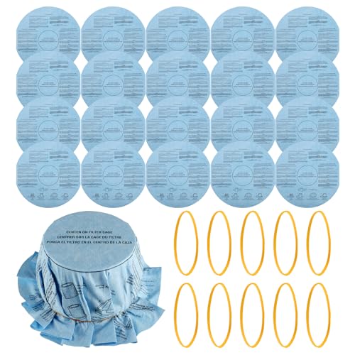 Reusable Wet Dry Vac Filter VF2002 Dry Disc Vacuum Filters for Most 5 Gallon and Larger Shop Vac Branded Wet/Dry Vacuum Cleaners(pack of 20pcs Disc Filters 10pcs Retaining Bands) - size: 20pcs Disc Filters 10pcs Retaining Bands