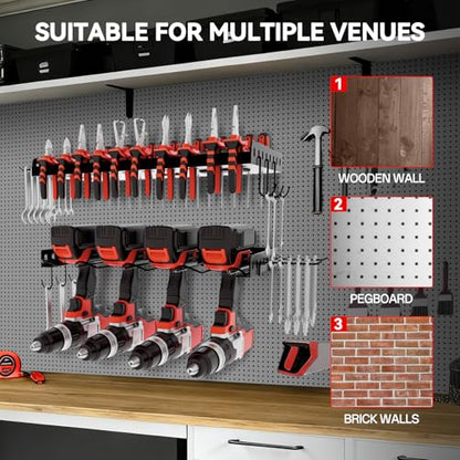 Power Tool Organizer Wall Mount, 2 Tier Tool Organizer for power tool Storage,Garage Tool Organizer for Home Gift