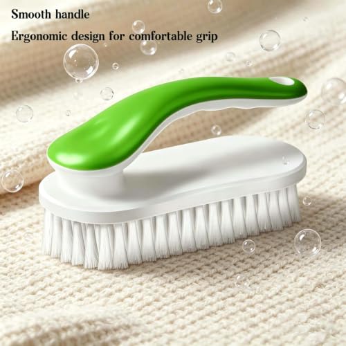 2pc Multi-Purpose Household Cleaning Brush Set, Ergonomic Comfort Grip for Shoe Cleaning, Laundry & Bathroom Cleaning (Green) - color: Green