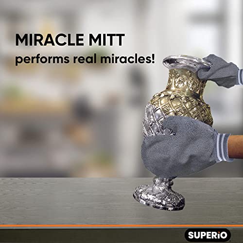 Superio Microfiber Dusting Gloves for Plants, Silver Polishing Gloves Reusable Scratch Free Miracle Mitt, Washable Cleaning Car Wash Mitt - color: 1 Pack