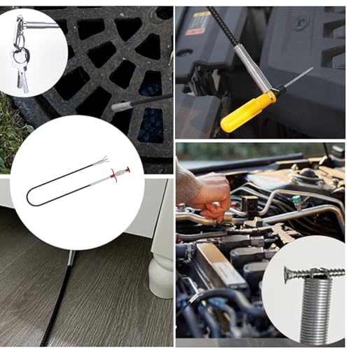 Drain Snake Hair Drain Clog Remover 33 Inch Flexible Grabber Claw Pick Up Reacher Tool - Gutter Cleaning Tools for Home Sink, Bathroom Tub,Drain, Toilet, Tight Spaces - style: 33 IN
