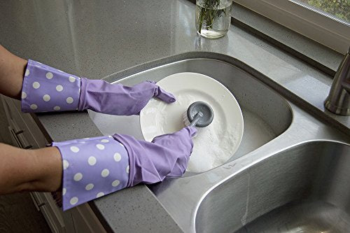 Glam Gloves Diswasher's Thick Latex Gloves for Kitchen & Home, Long Sleeves, One Size Fits All, 1 Pair, Yellow