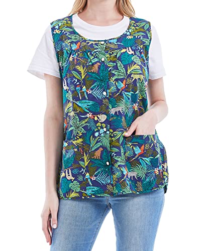 Nanxson Cobbler Apron for Women with Pockets,Cotton Smock with Buttons - color: Greenleaf, size: Large