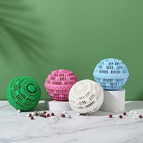 Laundry Balls Set, Eco-Friendly Super Washing Machine Laundry Ball, All Natural Washer Ball Laundry Detergent Alternative, Household Can Be Reused 2000 Washings(2pcs Balls, Pink,Blue) - color: 2Pack,Pink,Blue