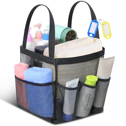 Temede Mesh Shower Caddy Portable for College Dorm Room Essentials - color: Black