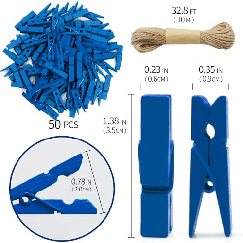 Mini Clothes pins - color: Navy Blue