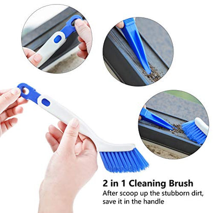 Patelai 4 Pcs Cleaning Brush Sets Small Scrub Household Use, White, Blue