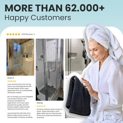 Shiny Wipes XL Drying Towel, the Original, Ultra Absorbent Twisted-Loop Design, Streak-Free Drying Towel, Shiny Wipes Shower Cleaning Cloths (7 Towel)