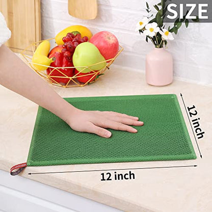 Homaxy 100% Cotton Waffle Weave Kitchen Dish Cloths 8-Pack, Grass Green - color: Grass Green, size: 12 X 12 - 8 Pack