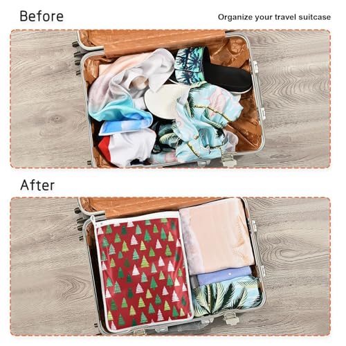 Mesh Laundry Bags Lingerie Bags for Washing Delicates 2 PCS Durable Wash Bag with Zipper Small and Medium Washable Christmas Trees White Green - color: Christmas Trees White Green