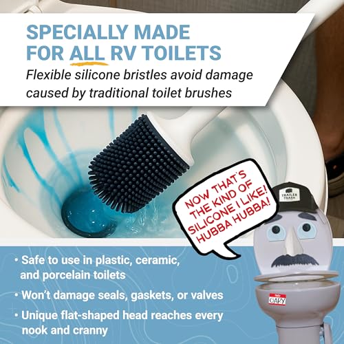 Unique Silicone RV Toilet Brush with Compact Holder - size: 1 Compact Brush