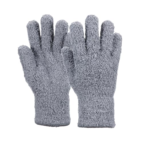 uxcell Microfiber Gloves, Reusable Washable Plant Dusting Gloves Cleaning Mittens for Auto Plants Household - color: Gray