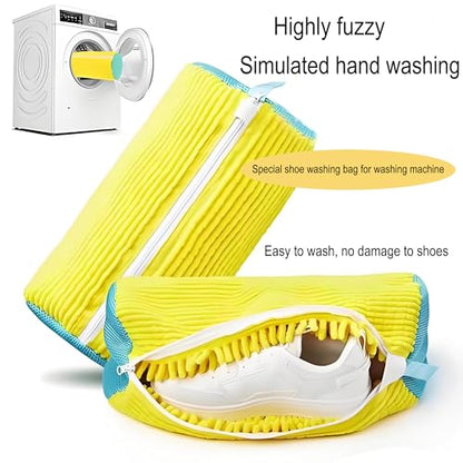 Shoe Washing Machine Bag: Laundry Shoe Bag for Washer and Dryer - 2pc Reusable Shoe Cleaning Bag for Sneaker Tennis Shoes Unstain Cleaner Kit(Grey,2pcs) - color: Grey