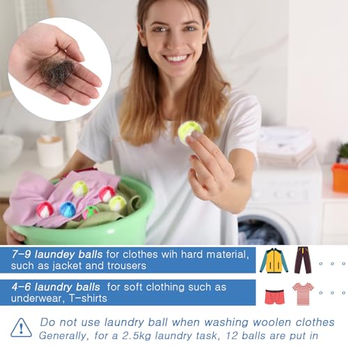 Blulu 12 Pieces Pet Hair Remover for Laundry, Stylish Color - color: Stylish Color